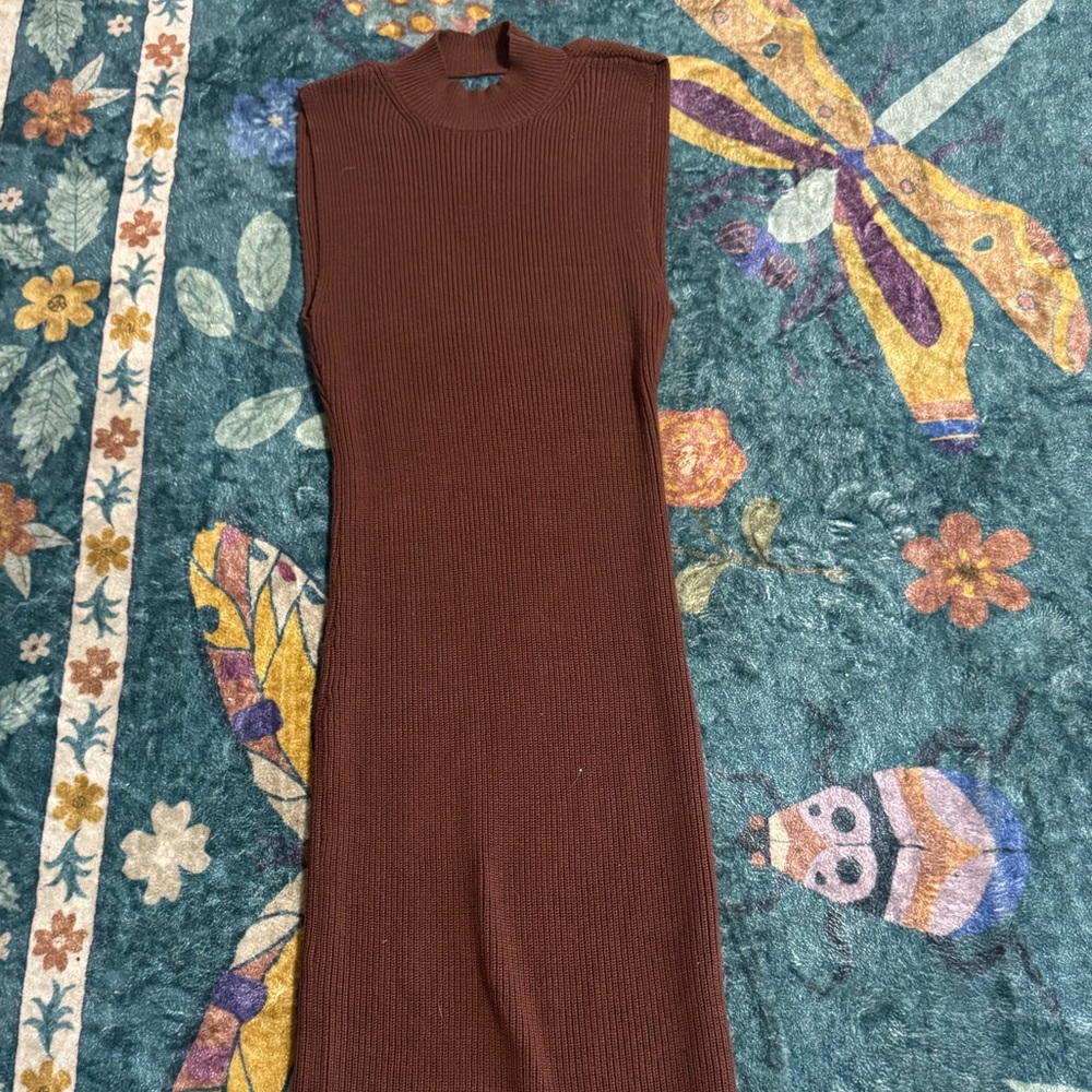 Forever 21 Brown Sleeveless Bodycon Maxi Dress